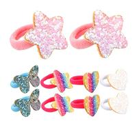 FOMIYES 5pairs High Elastic Hair Ties Girls Hair Bands Glitter Sequins Boys and Girls for Parties Ceremonies School Daily Life