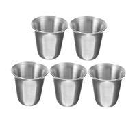 FOMIYES 5pcs 304 Stainless Steel Religious Communion Cups Stackable Metal Communions Mug Portable Church Holy Drinkware Set Silver
