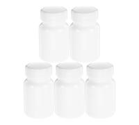 FOMIYES 5pcs 80cc Small White Pill Bottles Lids, Mini Medicine Containers for Capsules, Powder, and Pills, Portable Medication Storage for Travel and Daily Use