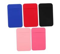 FOMIYES 5pcs Adhesive Phone Wallet Card Holder Credit Card Case for Back of Phone Secure Bond Stylish Thin Design in Red Blue for Men and Women