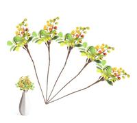 FOMIYES 5pcs Berry Branches Blueberry Xmas Picks Fruit Picks Artificial Blue Stems Artificial Bouquet Fake Vase Faux Bride Household Green Leaves
