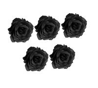 FOMIYES 5pcs Black Artificial Rose Hair Clips Multi-purpose Brooch Pins Elegant Funeral Accessories for Women Delicate Floral Decoration for Clothes Bags Jackets