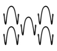 FOMIYES 5pcs Black Yoga Mat Wall Hanger Rack with Extendable Hooks for Exercise Towel and Foam Roller Storage, Wall-Mounted Yoga Mat Bracket for Home Gym Organization