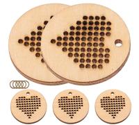 FOMIYES 5pcs Cross Stitch Wood Chips Round Beige Wooden DIY Chip Pendant for Holidays Birthdays Crafting