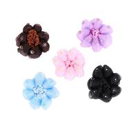 FOMIYES 5pcs Diamond Ruffles Hair Nets Elastic Snood for Ballet Dance and Hair Styling with Decorative Flower Headdress