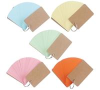 FOMIYES 5pcs Flashcards with Binder Rings, Blank English Word Index Cards for Study, Office and School Memory, Creative DIY Writing Note Cards Set