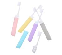 FOMIYES 5Pcs Foldable Soft Bristle Travel Toothbrush Kit Portable Lightweight Adult Oral Care with Mixed Color Compact Design for Camping Hiking