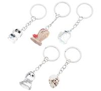 FOMIYES 5pcs Halloween Keychains Mini Resin Skull And Ghost Keyrings For Handbag Backpacks Party Favors Skeleton Gothic Horror Pendant Halloween Decor
