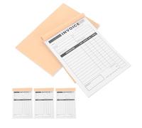 FOMIYES 5pcs Invoice Duplicate Note Book with 2-Part English Order Receipt Forms, 50 Sets Per Book, 100 Pages, for Small Business Contractors and Self-Employed Use