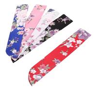 FOMIYES 5pcs Japanese Folding Hand Fan Bags Lightweight Double-Layer Silk Fan Sleeves with Floral Pattern Portable Handheld Pouch Set for Travel and Daily Use Blue Red Black