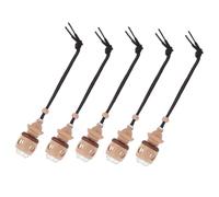 FOMIYES 5pcs Khaki Refillable Essential Oil Diffuser Bottles with Synthetic Material Portable Perfume Hanging Bottles for Creating A Romantic and Elegant Atmosphere in Office Or Vehicle