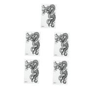 FOMIYES 5pcs Large Dragon Temporary Arm Stickers for Men and Women Full Sleeve Black Tattoo Covering Scars Easy to Remove Durable Body Art for Adults