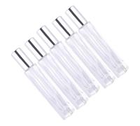 FOMIYES 5Pcs Mini Glass Perfume Spray Bottles with Silver Lid Refillable Portable Liquid Dispenser for Travel Outdoor Makeup Storage