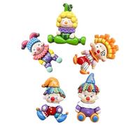 FOMIYES 5pcs Miniature Cartoon Resin Clown Charms Set, Cute Small DIY Embellishments for Scrapbooking, Phone Case Decorations and Hair Clip Accessories
