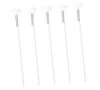 FOMIYES 5pcs Nylon Fan Shaped Facial Mask Brushes Professional Reusable Skin Care Tool for Precise Application Around Eyes and Nose Portable White Makeup Accessory