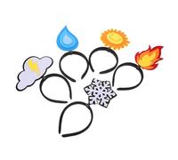 FOMIYES 5pcs Party Hair Accessories Soft Felt Flame Snowflake Water Drop Sun Cloud Headbands Novelty Birthday Holiday Hairbands for Boys and Girls