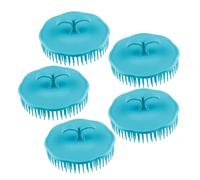 FOMIYES 5PCS Plastic Scalp Shampoo Brush with Round Massage Combs for Deep Cleaning and Antipruritic Relief PP TPR Material Portable Shower Hair Care Tool for Home Use Random Random Color