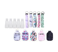 FOMIYES 5pcs Refillable Empty Travel Liquid Bottles Keychain Set with Covers and Wrist Straps Portable Small Bottles for Toiletries and Hand Washing on The Go Random Style
