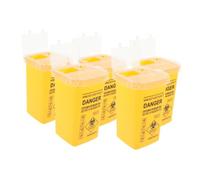 FOMIYES 5pcs Small Sharps Container Set Yellow, Portable and Needle Disposal Bin for Barber, Salon, Travel Use, Multi-purpose Sharps Holder for Safe Waste Collection