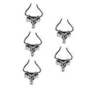 FOMIYES 5pcs Vintage Ox Head Animal Ring for Men Retro Masculine Charm Unique Statement Metal Finger Ring Punk Style for Singles Expressing Individuality