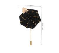 FOMIYES 5pcs Wedding Rose Brooch Pin Large Polyester Lapel Flower with Gold Leaf Long Needle Grooms Corsage for Formal Events Weddings and Parties Elegant Dress Accessory