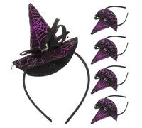 FOMIYES 5pcs Witch Hat Headband Halloween Cosplay Hair Accessories Spider Web Witch Hat Hairband Women Girls Halloween Costume Hair Accessories for Party Dress up