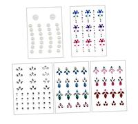 FOMIYES 5sets Face Gems Stickers Self-adhesive Rhinestones for Women Eyebrow Forehead Body Jewels Eye-catching Festival Makeup Decorations Easy to Apply Remove