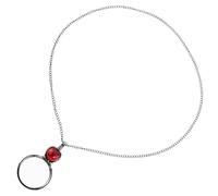 FOMIYES 5X Red Portable Magnifier Necklace Pendant with Hanging Magnifying Glass, Delicate Red Chain Reading Magnifier for Women Jewelry and Craft Work