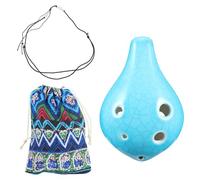 FOMIYES 6-hole Alto C Ocarina Flute for Beginners with Portable Mini Design, Blue Ceramic Musical Instrument with Protective Bag and Lanyard, Suitable for Students and Random Color