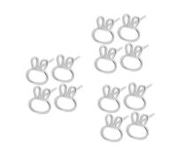FOMIYES 6 Pairs Minimalist Rabbit Ear Earrings for Women Silver Tone Zinc Alloy Animal Jewelry with Intricate Playful Bunny Design Durable Craftsmanship for Everyday Wear