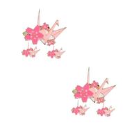 FOMIYES 6 pcs Cherry Blossom Paper Crane Brooch Lightweight Metal Kawaii Cartoon Animal Badge for Cardigans Shawls Clothing Versatile Retro Clothes Pins
