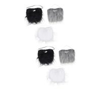 FOMIYES 6 Pcs Halloween Fake Beards Lightweight Comfortable Cosplay Accessories for Fancy Dress Party with Black White Gray Realistic Mustaches