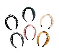 FOMIYES 6 Pcs Plastic Pearl Knot Hair Bands Wide Headbands for Women Girls Soft and Comfortable Hair Decor Set