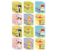 FOMIYES 6 Sets Career Dress up Sticker Puzzle Kits, Interactive DIY Occupational Dress up Puzzle Sheets, Educational Activity for Early Learning and Birthday Party Fun