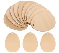 FOMIYES 60mm Oval Wooden Pieces Egg Shaped Unfinished Christmas Wooden Tags Embellishments Round Wood Discs Cutouts Dangle Earring Blanks for DIY Jewelry Making 50PCS
