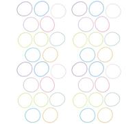 FOMIYES 60Pcs Glow-In-The-Dark Silicone Jelly Bracelets, Stretchable Neon Wristbands and Rainbow Retro Hair Ties for Sports, Running, Party Favors, and Holiday Accessories