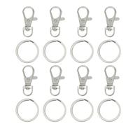 FOMIYES 60pcs Metal Key Rings: Keychain Bulk with Keychain Swivel Hook for Key Lanyard Purse Bag Straps Dog Collars Diy Sewing Hardware