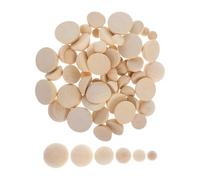 FOMIYES 60pcs Natural Half Wooden Beads Set 1.5cm-4.0cm Unfinished Half Round Wood Balls DIY Craft Beads for Handmade Jewelry and Decorative Projects