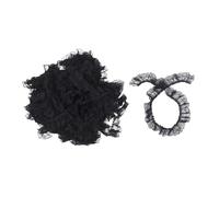 FOMIYES 6cm Black Stretchy Pleated Lace Trim Roll 40 Meters, Ruffled Ribbon Lace Decoration for Sewing, Embroidery Fabric for Dressmaking and Wedding Crafts