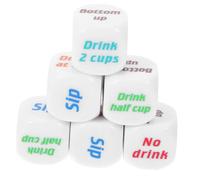 FOMIYES 6pcs Acrylic Drinking Dice for Adults Bar Dice Game Set English Six-sided for Party Drinking Games Ktv Entertainment and Home Gatherings