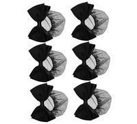 FOMIYES 6pcs Black Hair Bun Nets Fabric and Metal Clips Classic Elegant Butterfly Spring Clip Not Easy to Fall off Hold Hair Perfectly for Work and Daily Decorating Occasions