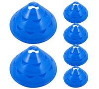 FOMIYES 6pcs Blue Soccer Training Cones Agility Markers round Base Plastic Discs for Football Basketball Practice Field Drills Sports Equipment