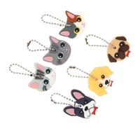 FOMIYES 6pcs Cartoon Key Covers Keychain Protective Caps for Easy Key Identification and Finding in Dark Bags Assorted Colour PVC Material with Lovely Cartoon Design for Home