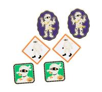 FOMIYES 6pcs Cartoon Mummy Brooch Pins Metal Halloween Lapel Badge for Women Unique Gothic Costume Accessory Fun Kawaii Zombie Hallowmas Brooch
