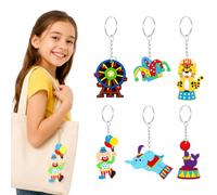 FOMIYES 6pcs Circus Themed Keychain Pendant Clown Elephant Tiger Design Cute Novelty Keychain as Bag Pendant Key Hanging Decor for Circus Party