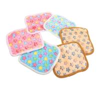 FOMIYES 6pcs Coral Fleece Hamster Cage Liners Warm Soft Guinea Pig Mats with Star Print, Daily Use Pet Bedding Accessories for Small Animals Cage