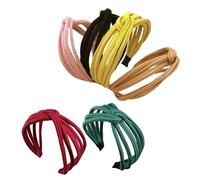 FOMIYES 6pcs Cross Knot Headbands Set for Women Lightweight Fabric Hair Accessories Yellow Black Khaki Dark Green Pink Elegant Charming Hairbands for Various Styles