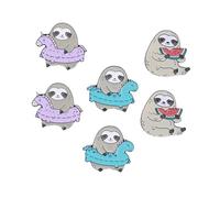 FOMIYES 6pcs Cute Cartoon Sloth Brooch Enamel for Clothing Accessories for Parties and Daily Wear Unique Sloth Design Watermelon Theme