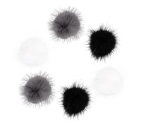 FOMIYES 6pcs Detachable Magnetic Nail Art Hair Ball Decor Set Black White Grey Fluffy Pom Pom Manicure Accessories Diy Nail Decoration for Salon and Home Use