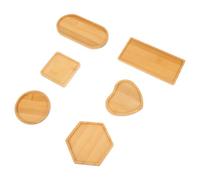 FOMIYES 6Pcs DIY Mosaic Wooden Tray Set Fillable Design, Multi-Shape Craft Plates Including Square, Circle, Hexagon, Heart, Oval, and Extra-Long for Home Decoration and Handmade Art